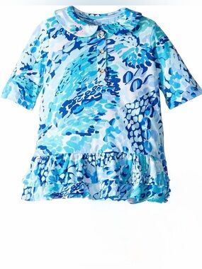Lilly Pulitzer Dress Oasis Wave After Wave Baby 6-12 months Blue Amelia